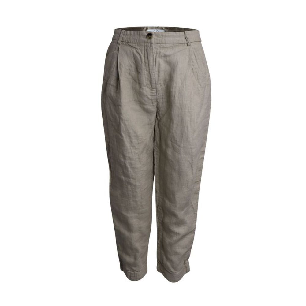 Co Relaxed Fit Trousers in Beige Linen